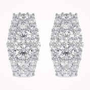 Triple Row Lab Grown Diamond Hoop Earrings
