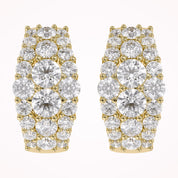 Triple Row Lab Grown Diamond Hoop Earrings