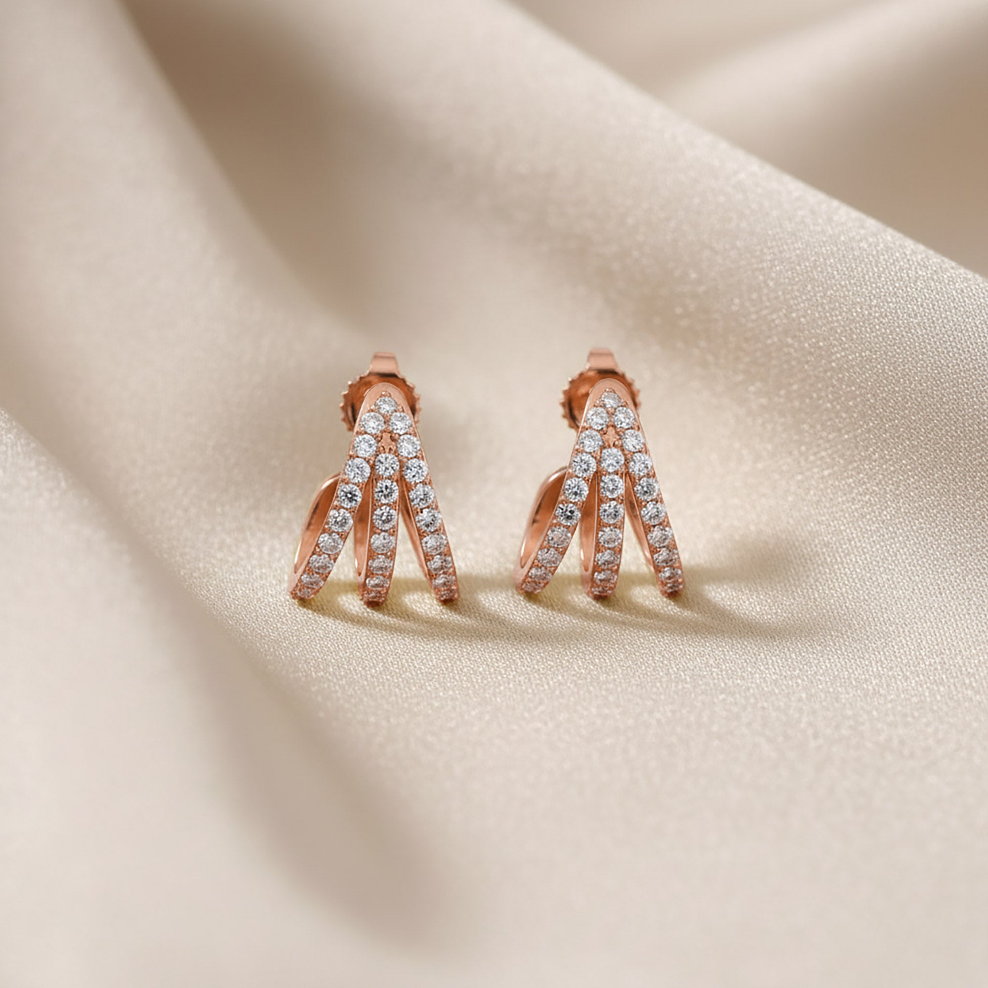 Trident Huggie Lab Grown Diamond Hoop Earrings