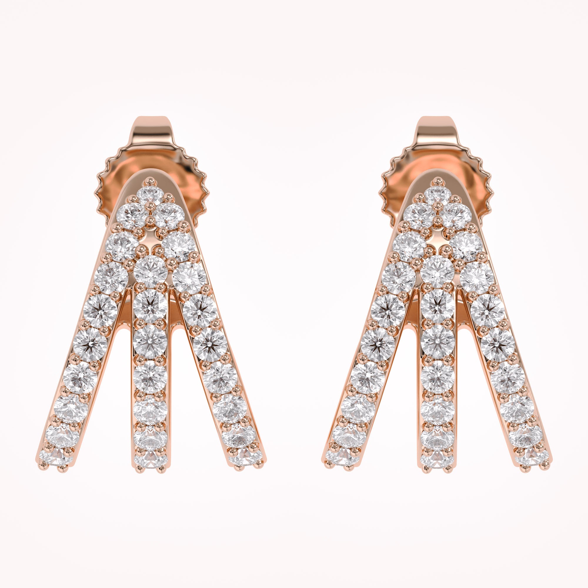 Trident Huggie Lab Grown Diamond Hoop Earrings