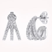 Trident Huggie Lab Grown Diamond Hoop Earrings