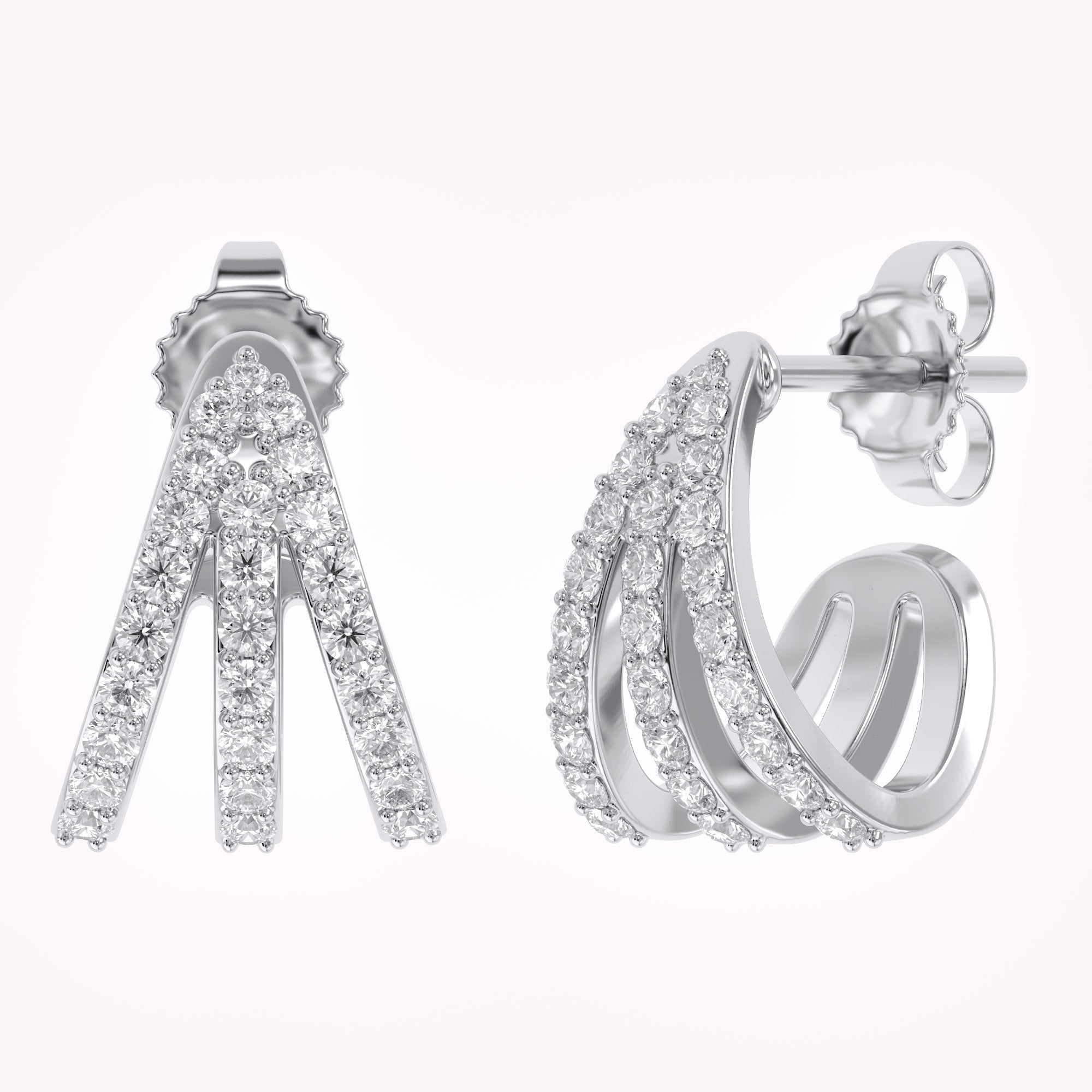 Trident Huggie Lab Grown Diamond Hoop Earrings