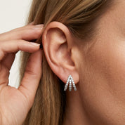 Trident Huggie Lab Grown Diamond Hoop Earrings