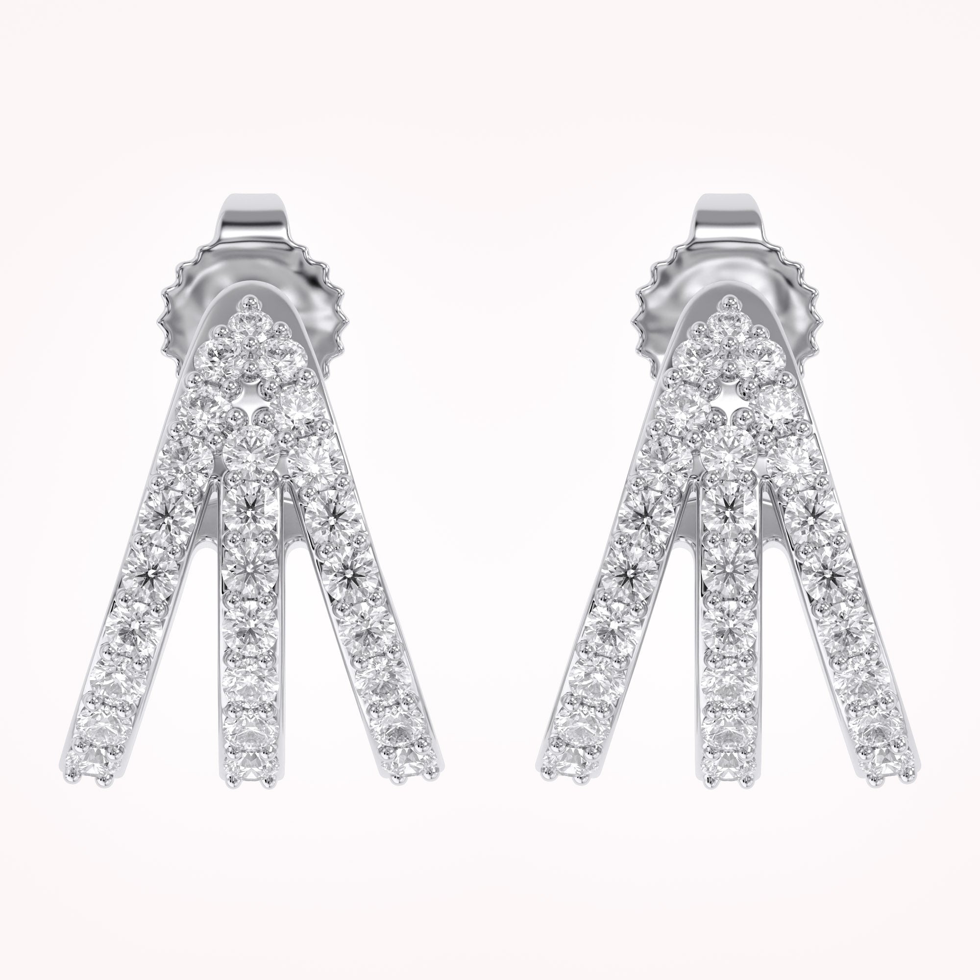 Trident Huggie Lab Grown Diamond Hoop Earrings