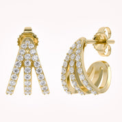 Trident Huggie Lab Grown Diamond Hoop Earrings