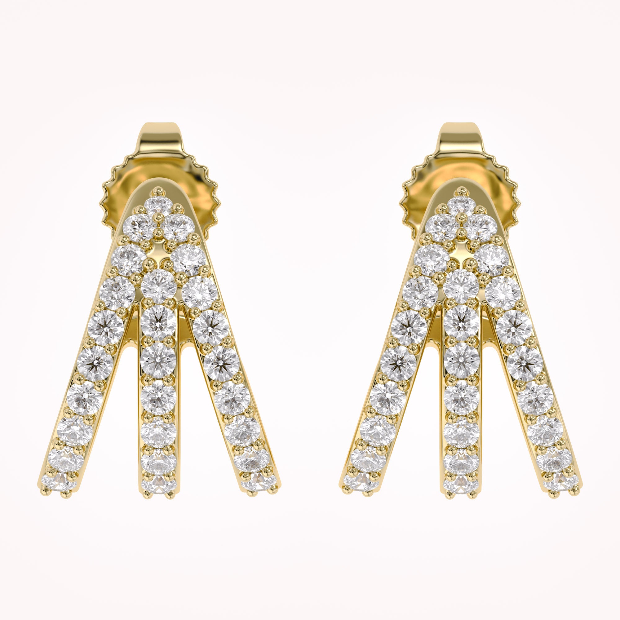 Trident Huggie Lab Grown Diamond Hoop Earrings