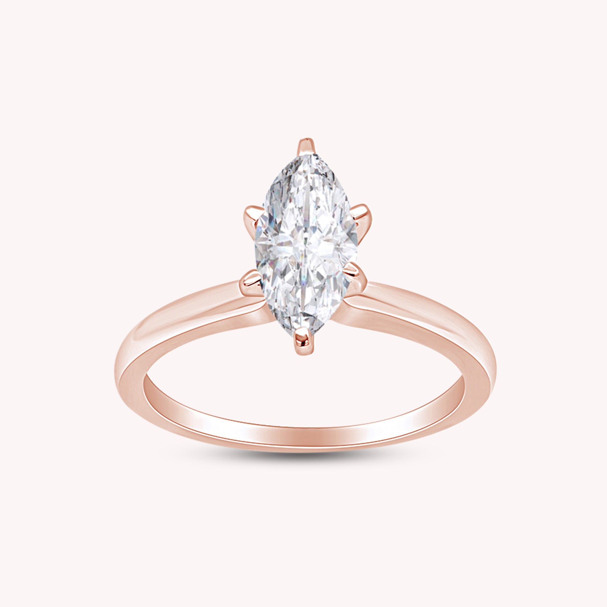 Marquise Cut Cubic Zirconia Solitaire Engagement Wedding Ring For Womens Gift For Her