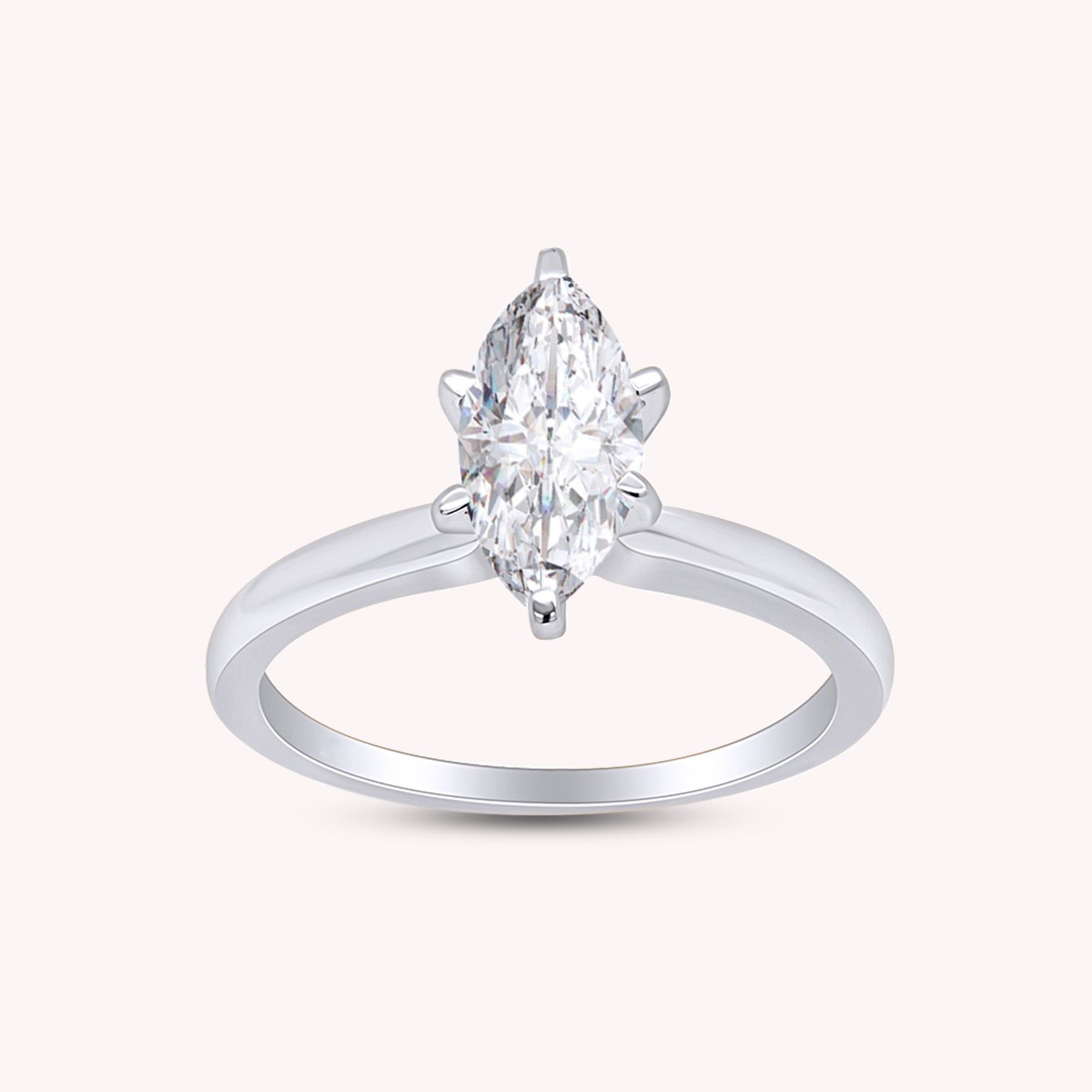 Marquise Cut Cubic Zirconia Solitaire Engagement Wedding Ring For Womens Gift For Her
