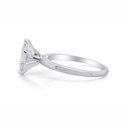 14K Gold Over Sterling Silver Marquise Cut Cubic Zirconia Solitaire Engagement Wedding Ring For Womens Gift For Her