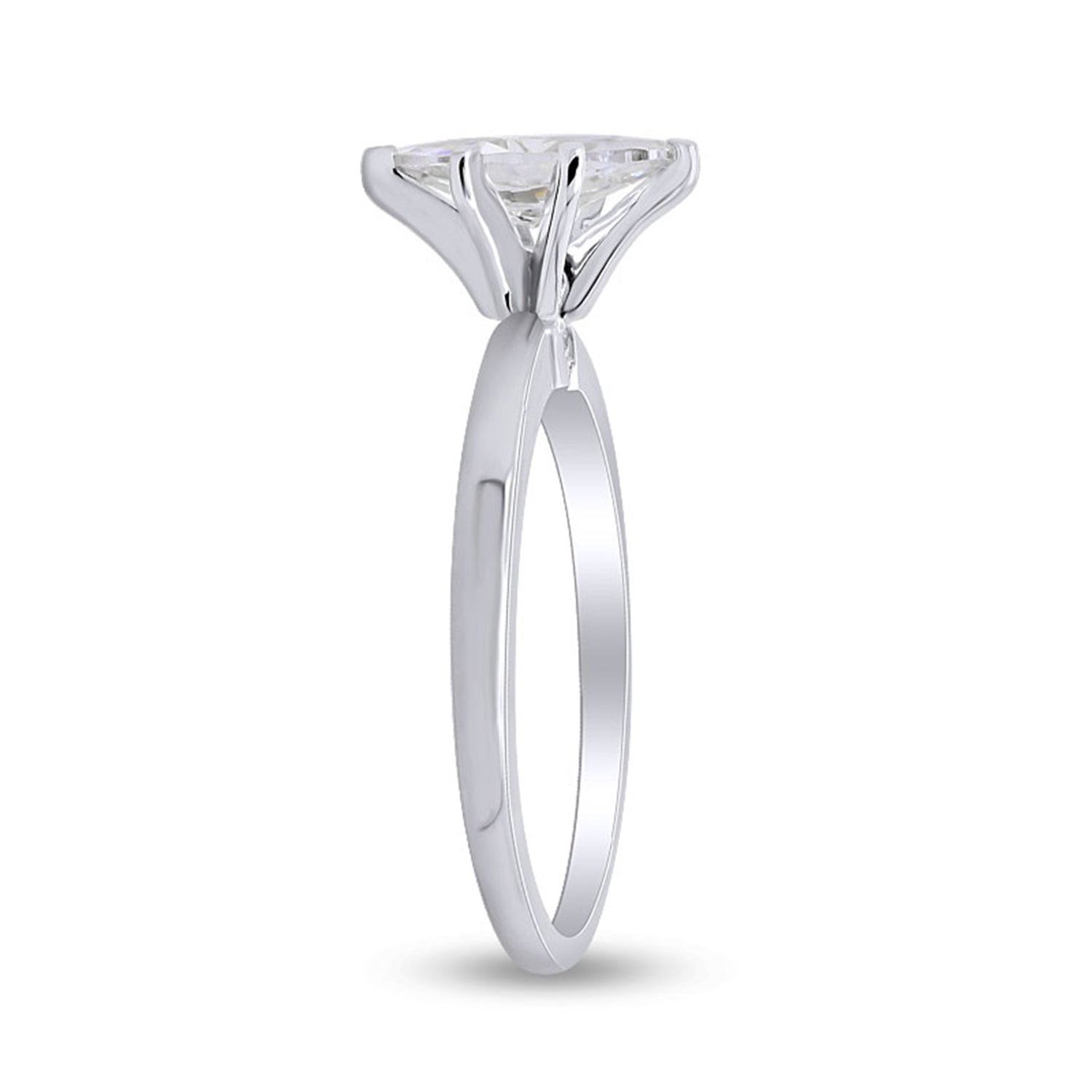 14K Gold Over Sterling Silver Marquise Cut Cubic Zirconia Solitaire Engagement Wedding Ring For Womens Gift For Her