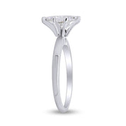 14K Gold Over Sterling Silver Marquise Cut Cubic Zirconia Solitaire Engagement Wedding Ring For Womens Gift For Her