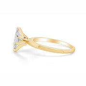 14K Gold Over Sterling Silver Marquise Cut Cubic Zirconia Solitaire Engagement Wedding Ring For Womens Gift For Her