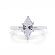 14K Gold Over Sterling Silver Marquise Cut Cubic Zirconia Solitaire Engagement Wedding Ring For Womens Gift For Her