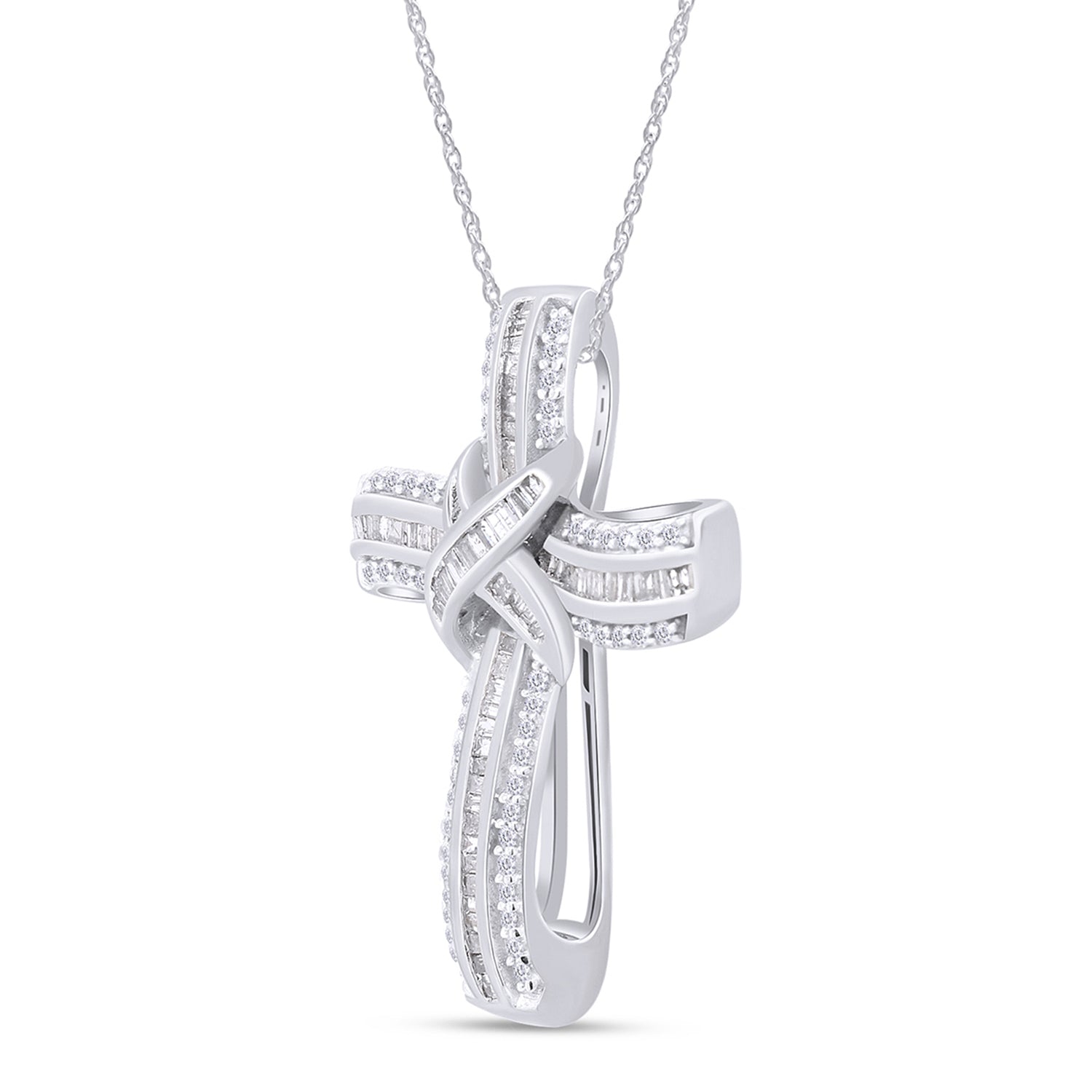 Infinity Cross Lab Created Moissanite Pendant Necklace