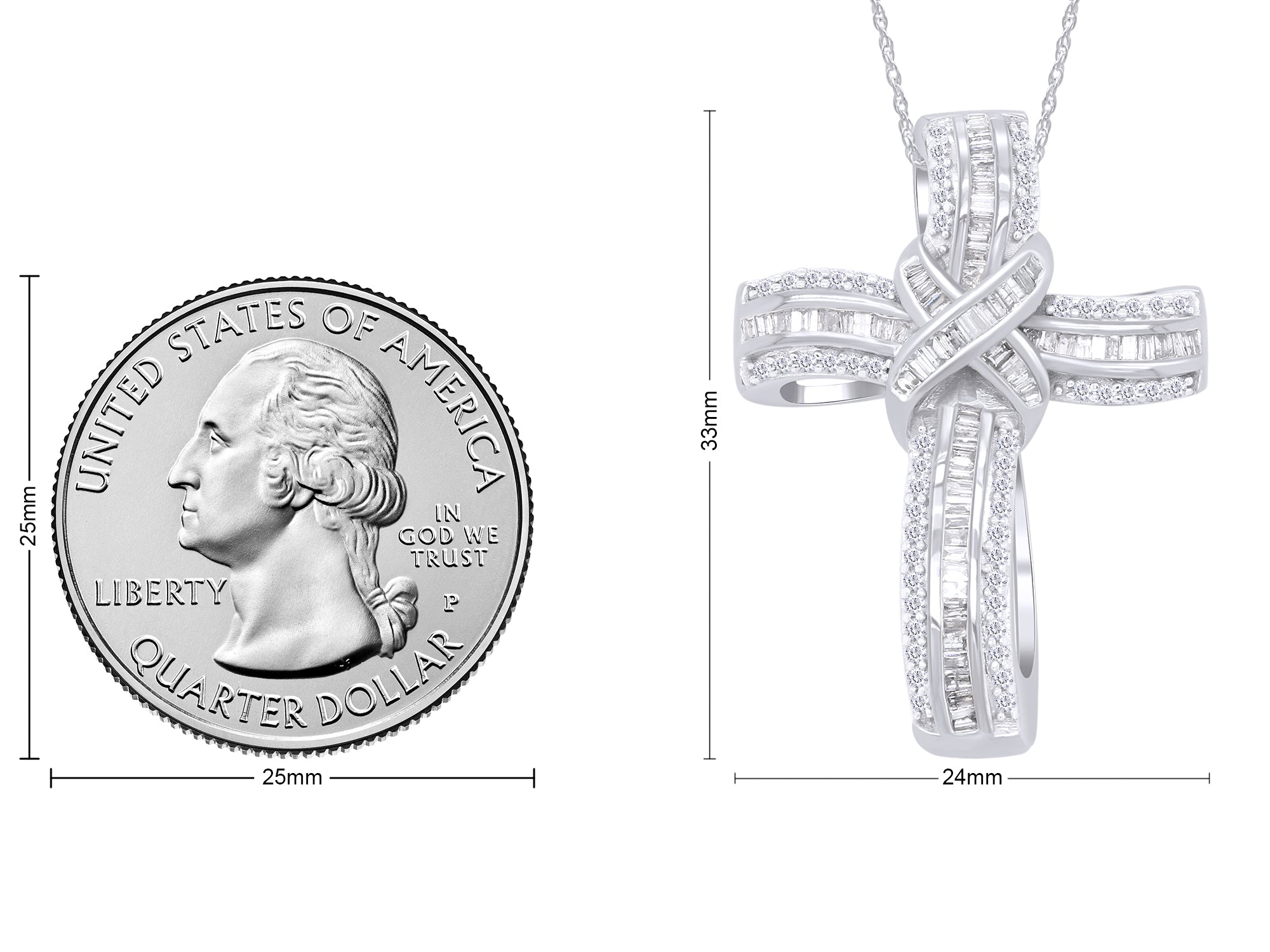 Infinity Cross Lab Created Moissanite Pendant Necklace