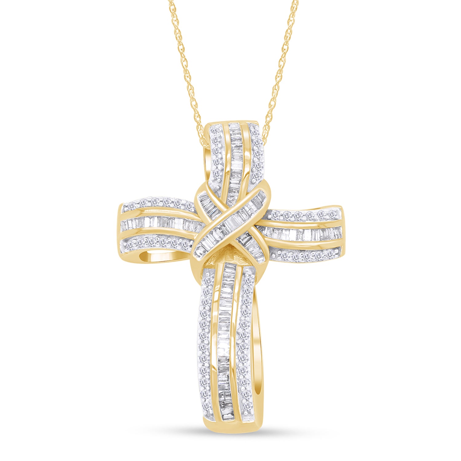 Infinity Cross Natural Diamond Pendant Necklace