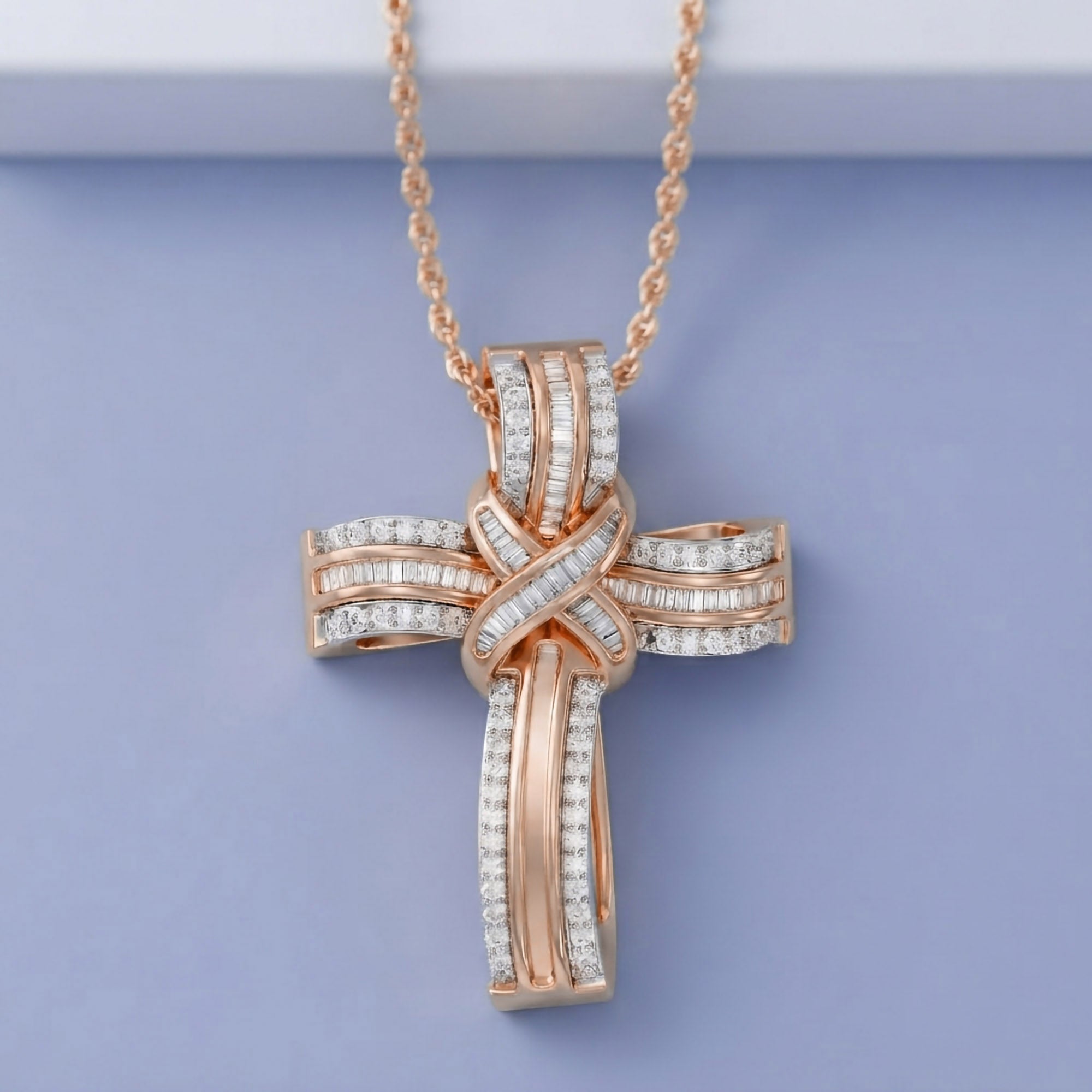 Infinity Cross Lab Created Moissanite Pendant Necklace