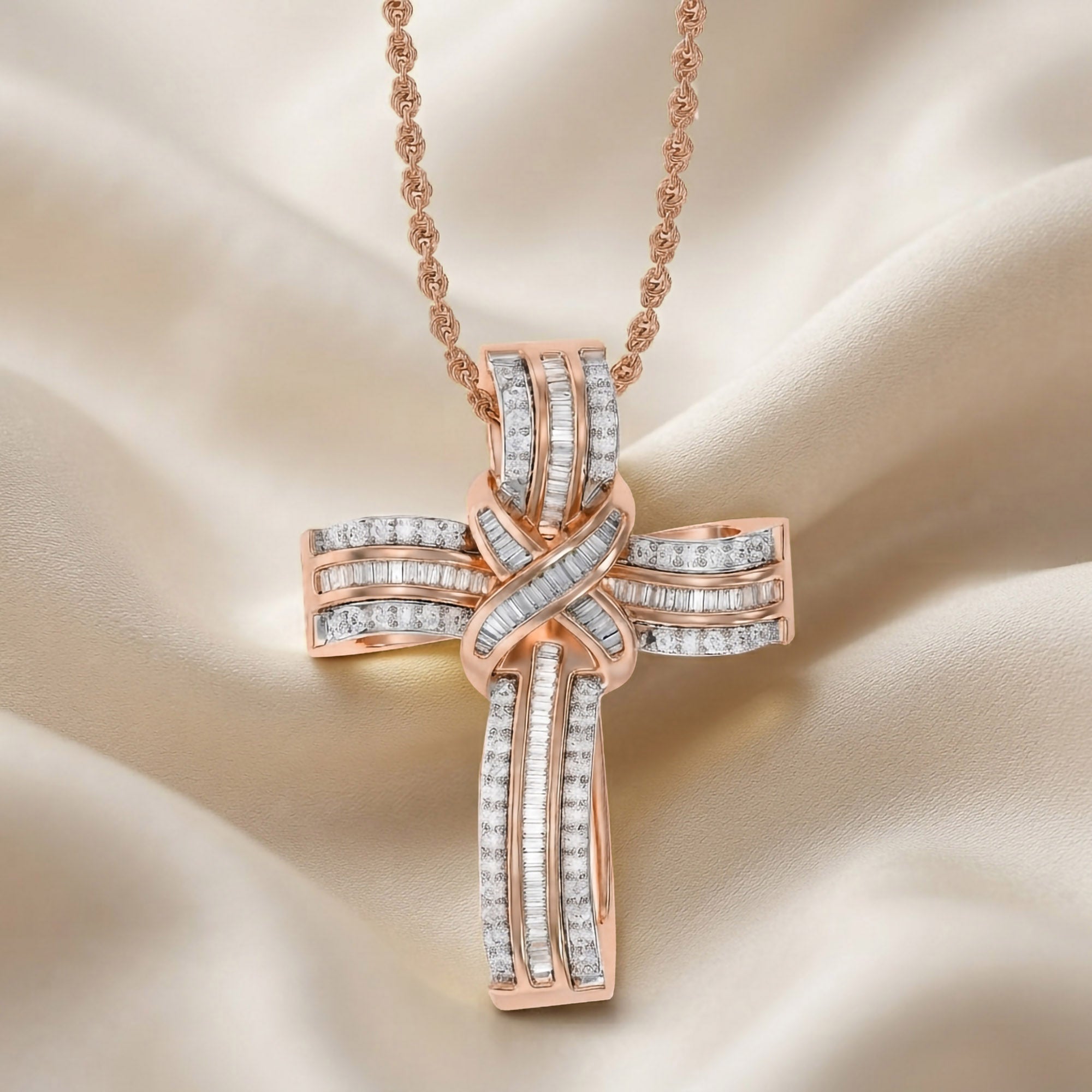 Infinity Cross Lab Created Moissanite Pendant Necklace