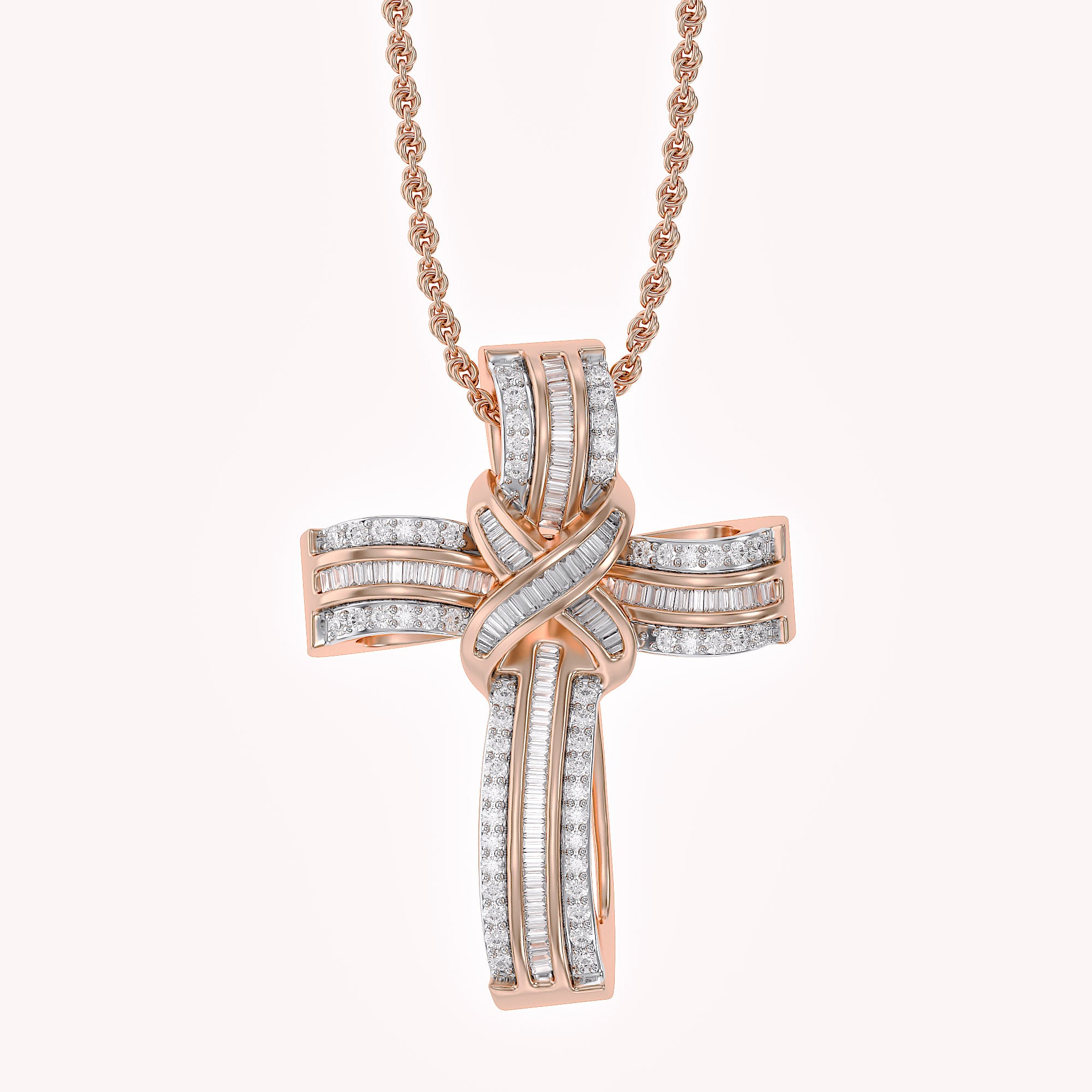 Infinity Cross Lab Created Moissanite Pendant Necklace
