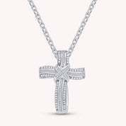 Infinity Cross Natural Diamond Pendant Necklace