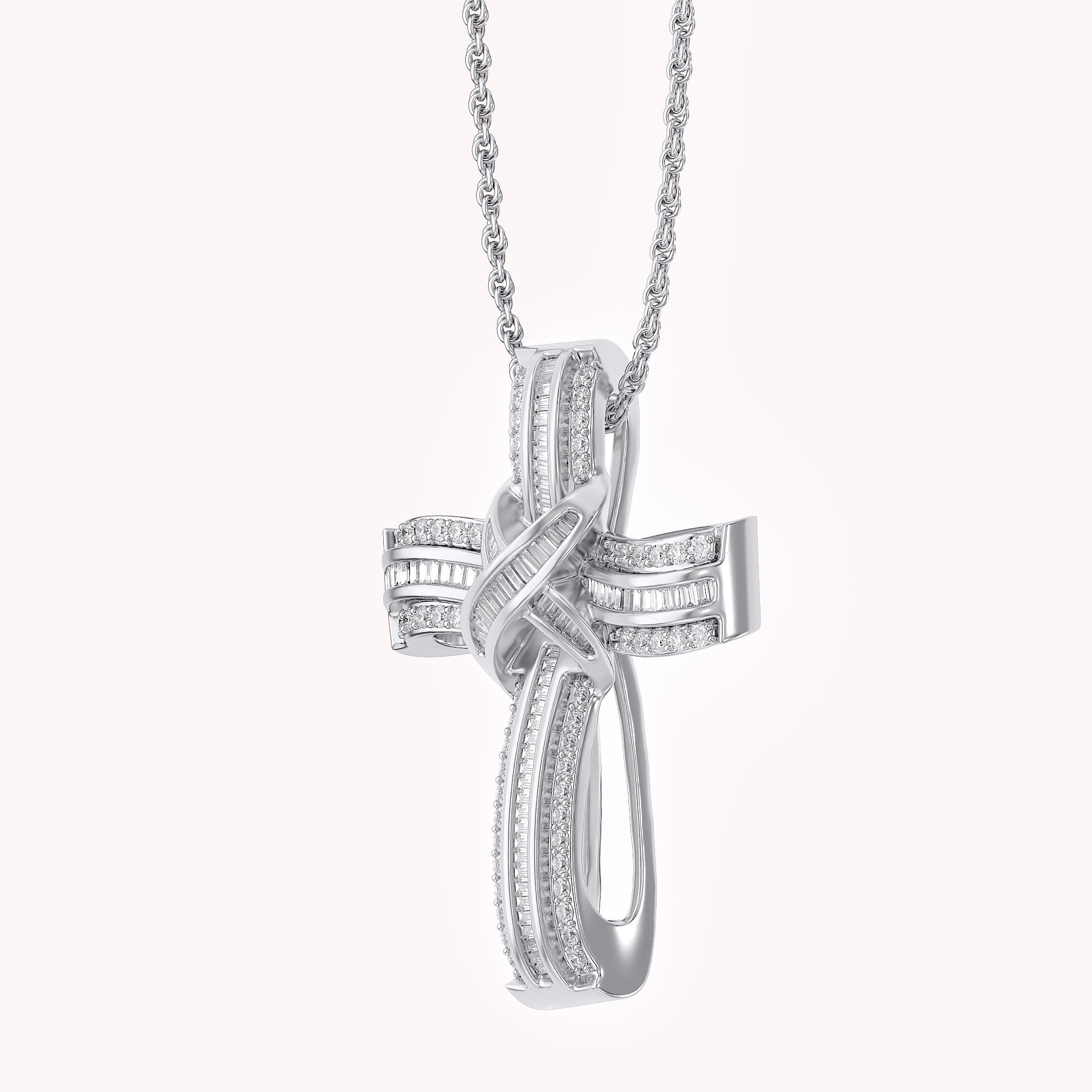 Infinity Cross Lab Created Moissanite Pendant Necklace