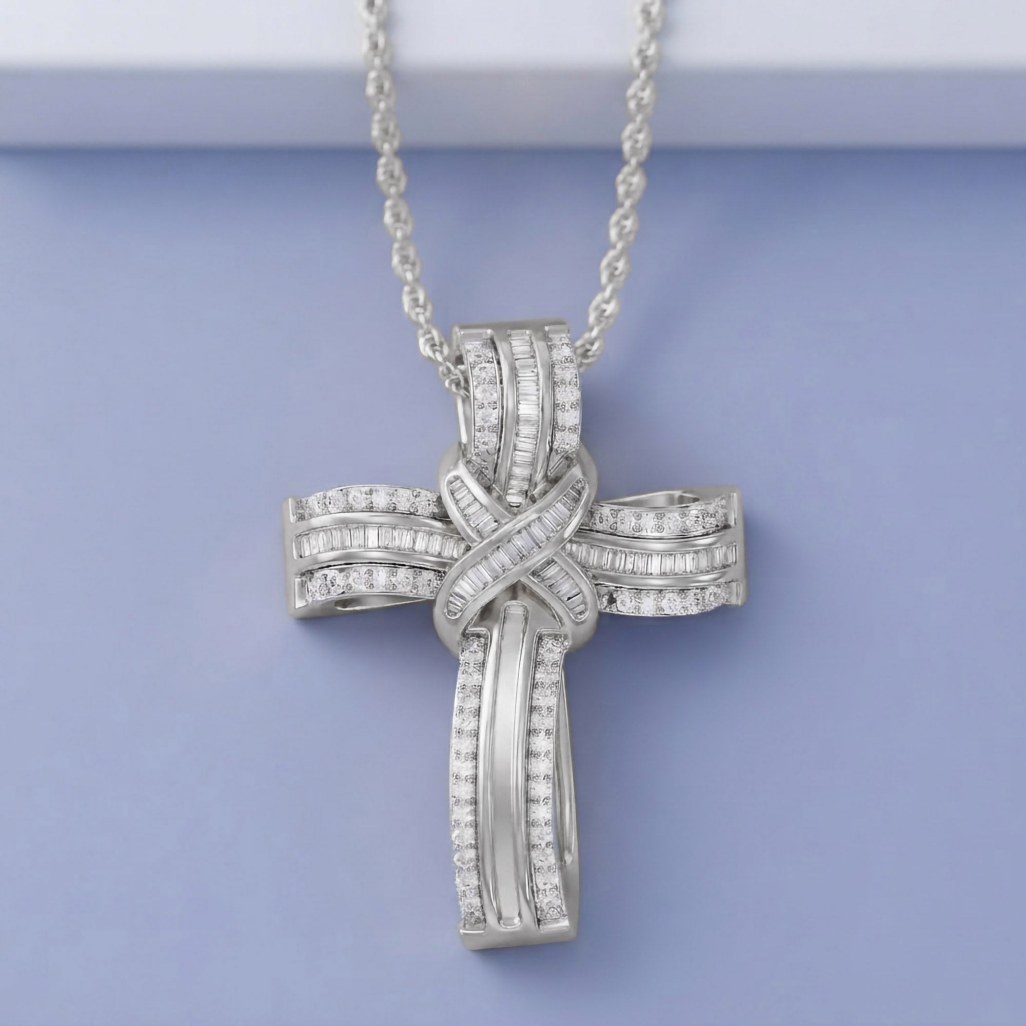 Infinity Cross Lab Created Moissanite Pendant Necklace