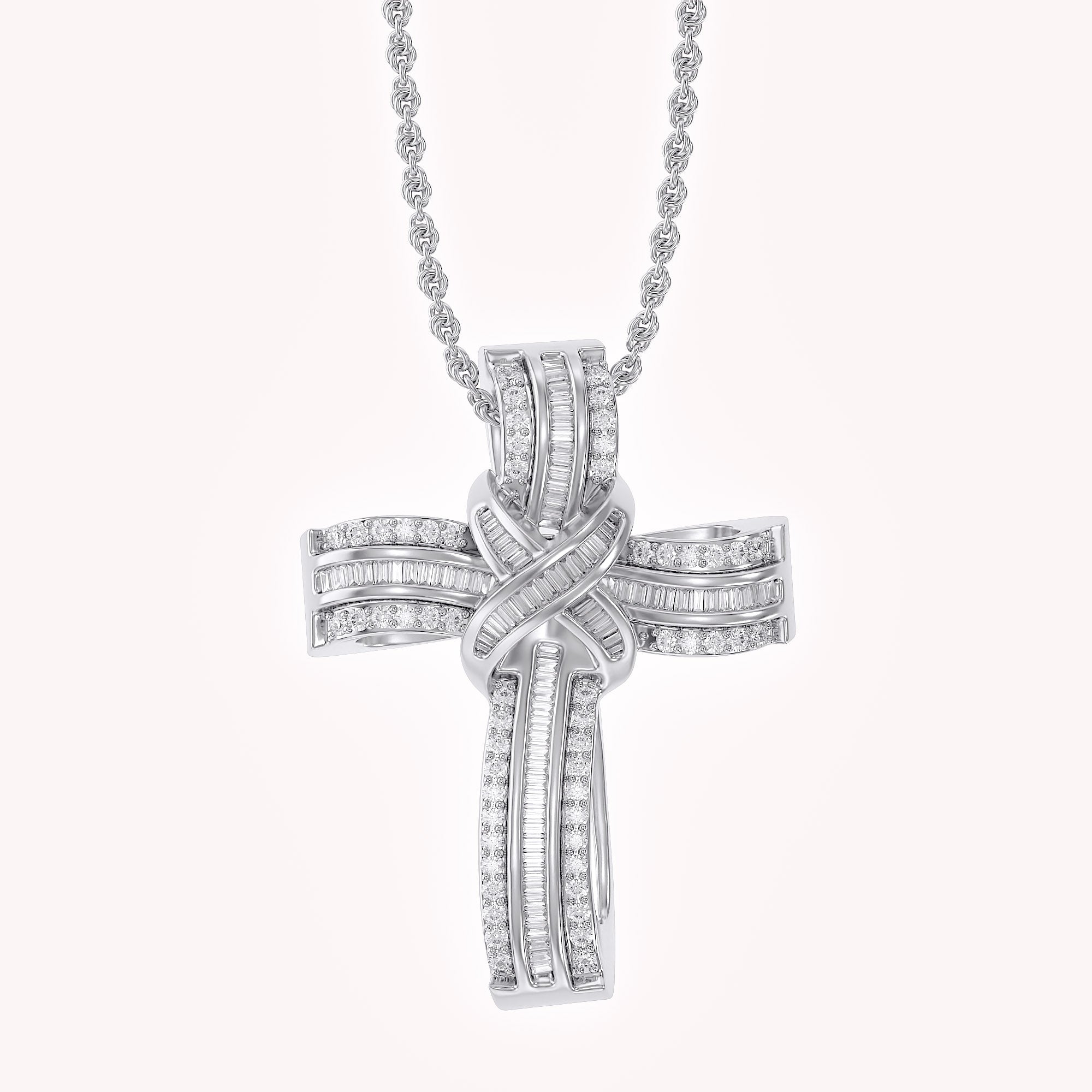 Infinity Cross Lab Created Moissanite Pendant Necklace