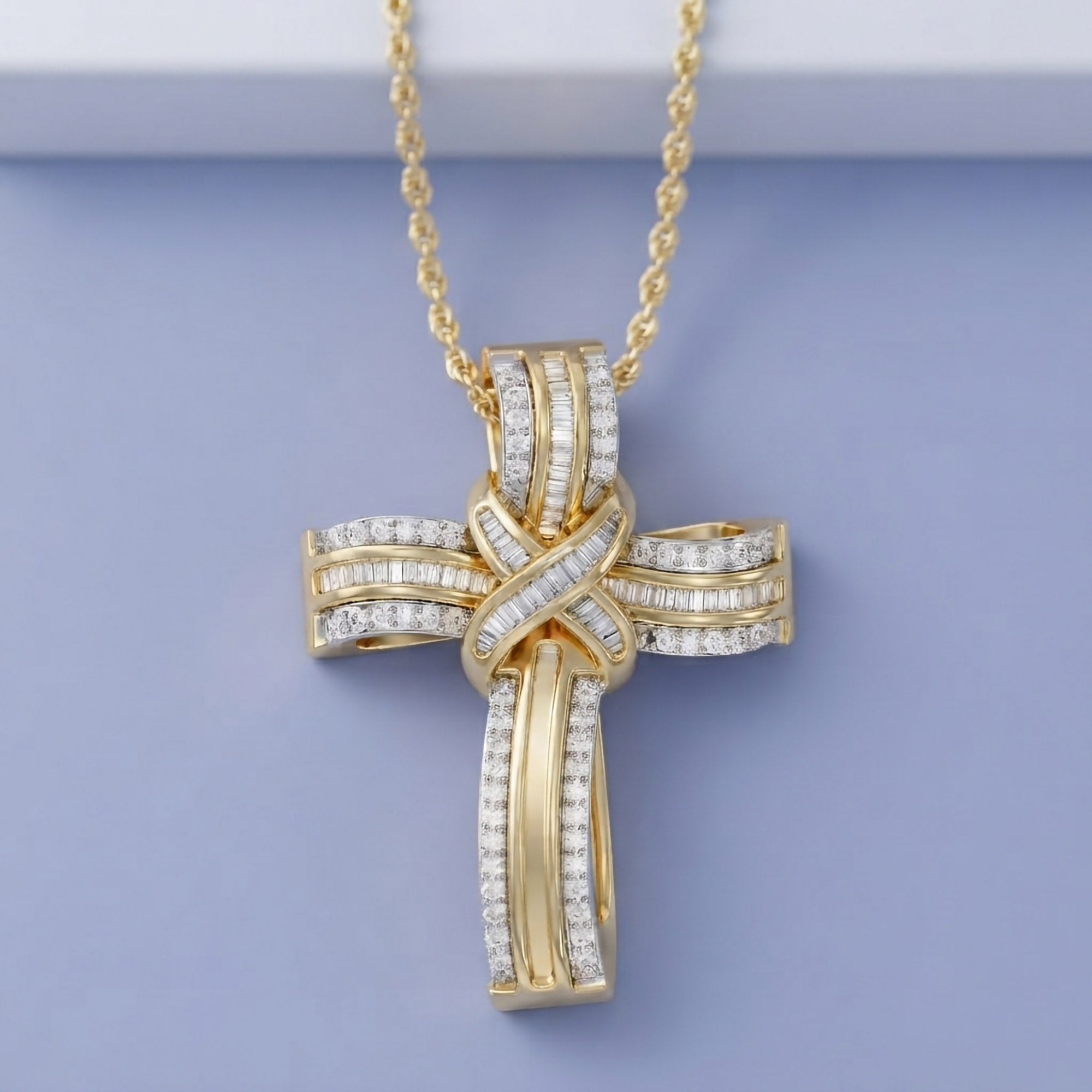 Infinity Cross Lab Created Moissanite Pendant Necklace