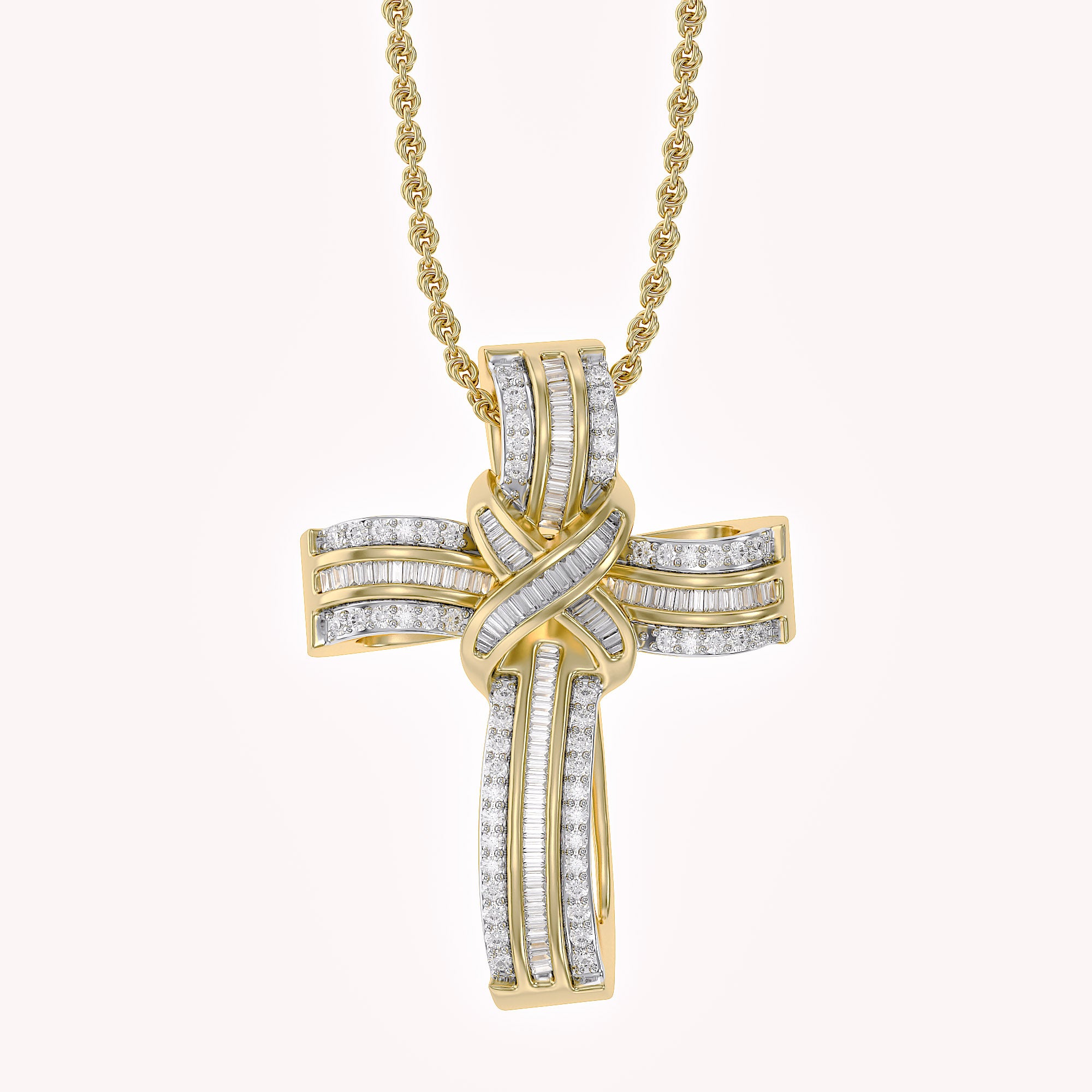 Infinity Cross Lab Grown Diamond Pendant Necklace