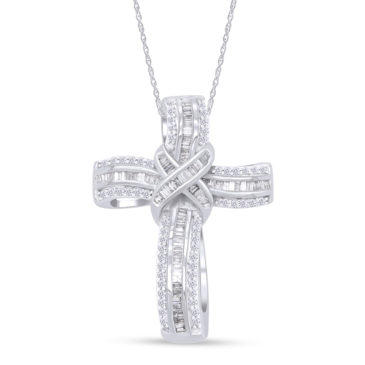 Infinity Cross Lab Created Moissanite Pendant Necklace