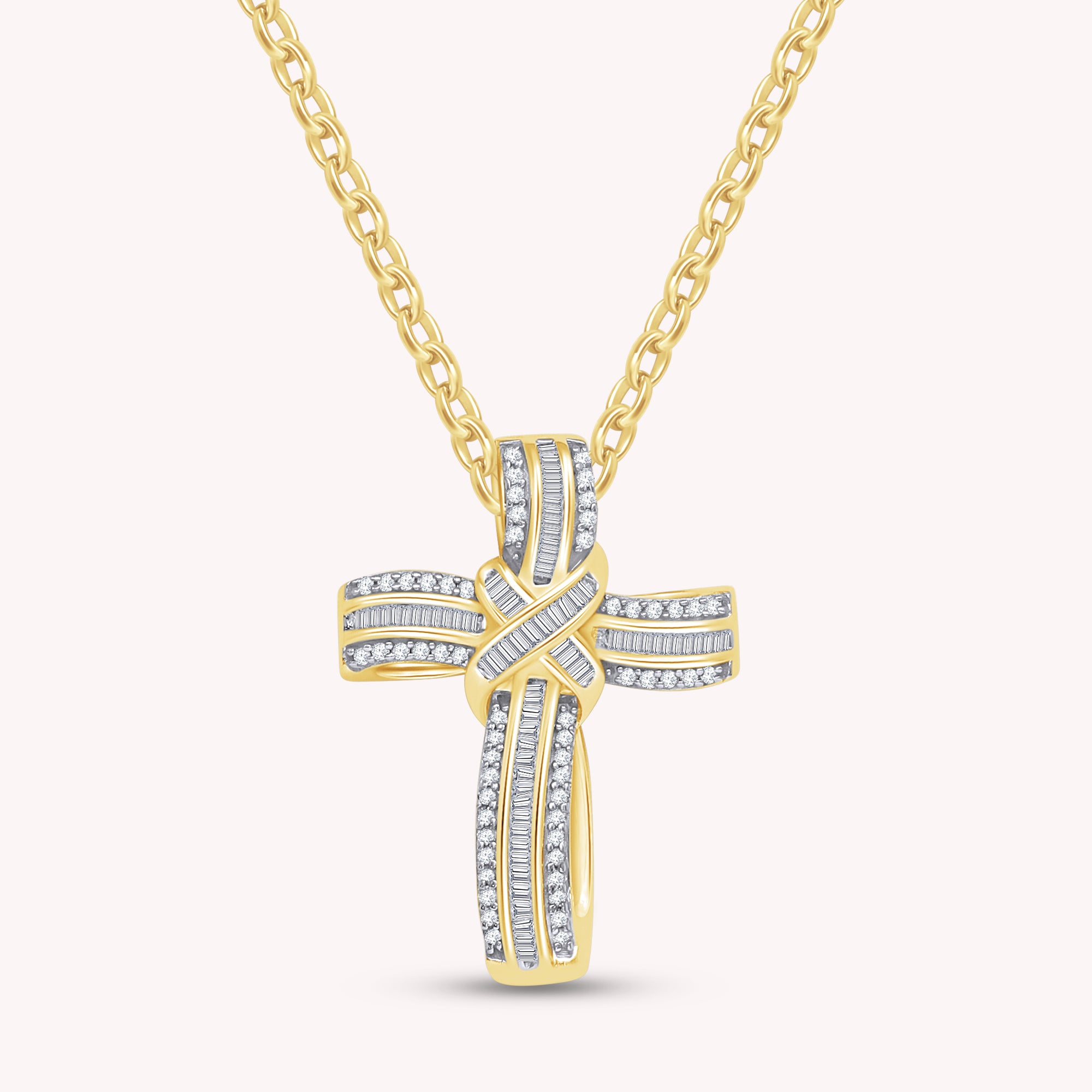 Infinity Cross Natural Diamond Pendant Necklace