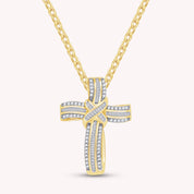 Infinity Cross Natural Diamond Pendant Necklace