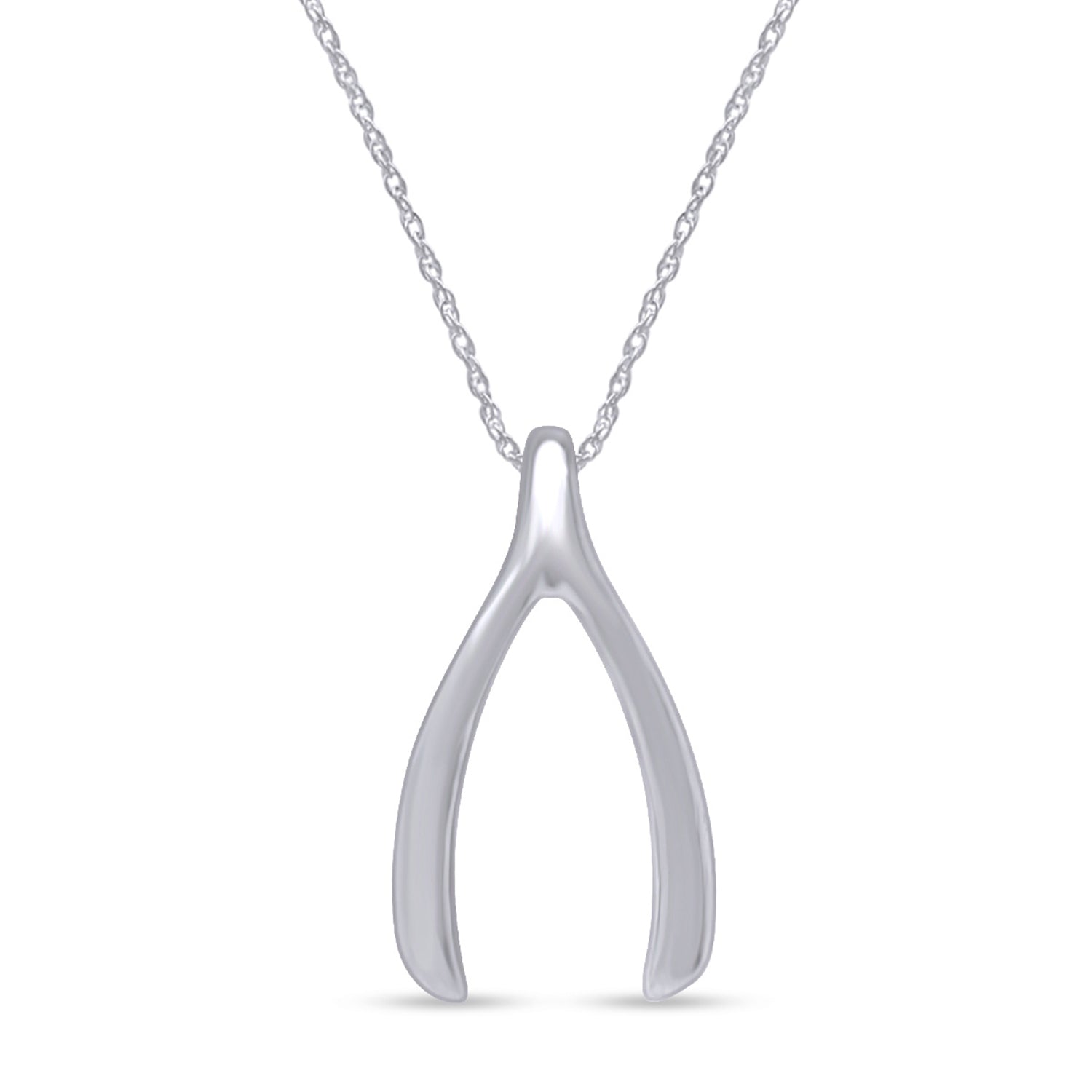 Wishbone Pendant Necklace in 14K Gold Over Sterling Silver