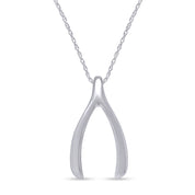 Wishbone Pendant Necklace in 14K Gold Over Sterling Silver