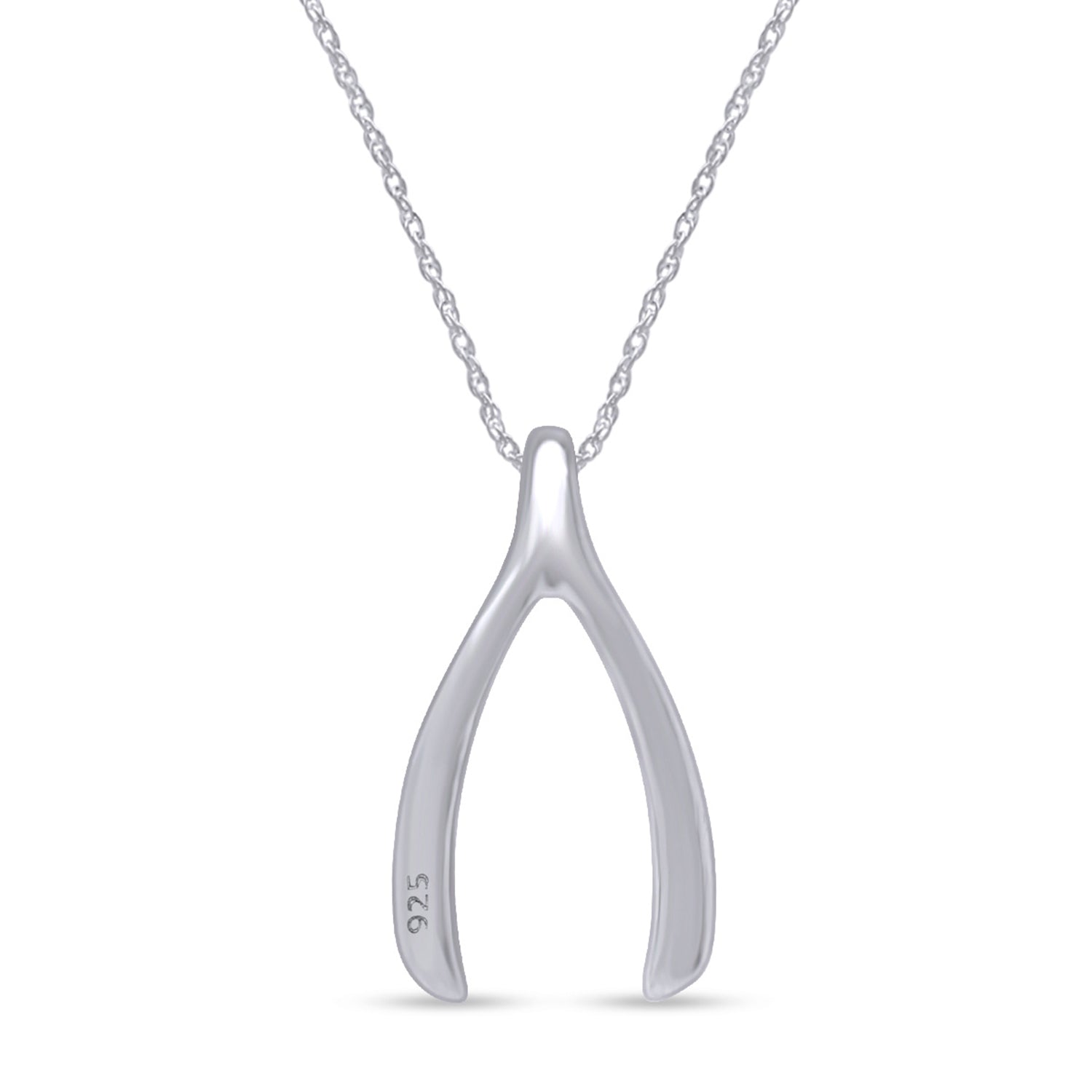 Wishbone Pendant Necklace in 14K Gold Over Sterling Silver