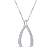 Wishbone Pendant Necklace in 14K Gold Over Sterling Silver