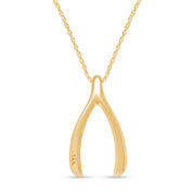 Wishbone Pendant Necklace in 14K Gold Over Sterling Silver