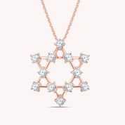 Sparkling White Cubic Zirconia Jewish Star of David Pendant Necklace