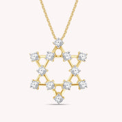 Sparkling White Cubic Zirconia Jewish Star of David Pendant Necklace