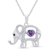 Elephant Pendant Necklace Sterling Silver