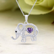 Elephant Pendant Necklace Sterling Silver