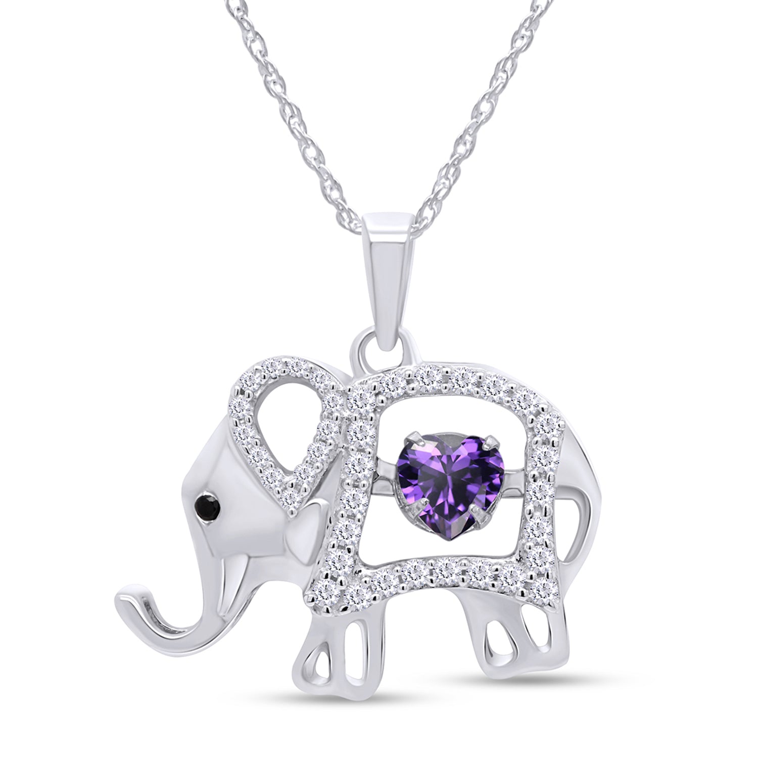 Elephant Pendant Necklace Sterling Silver