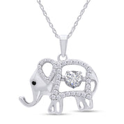 Elephant Pendant Necklace Sterling Silver