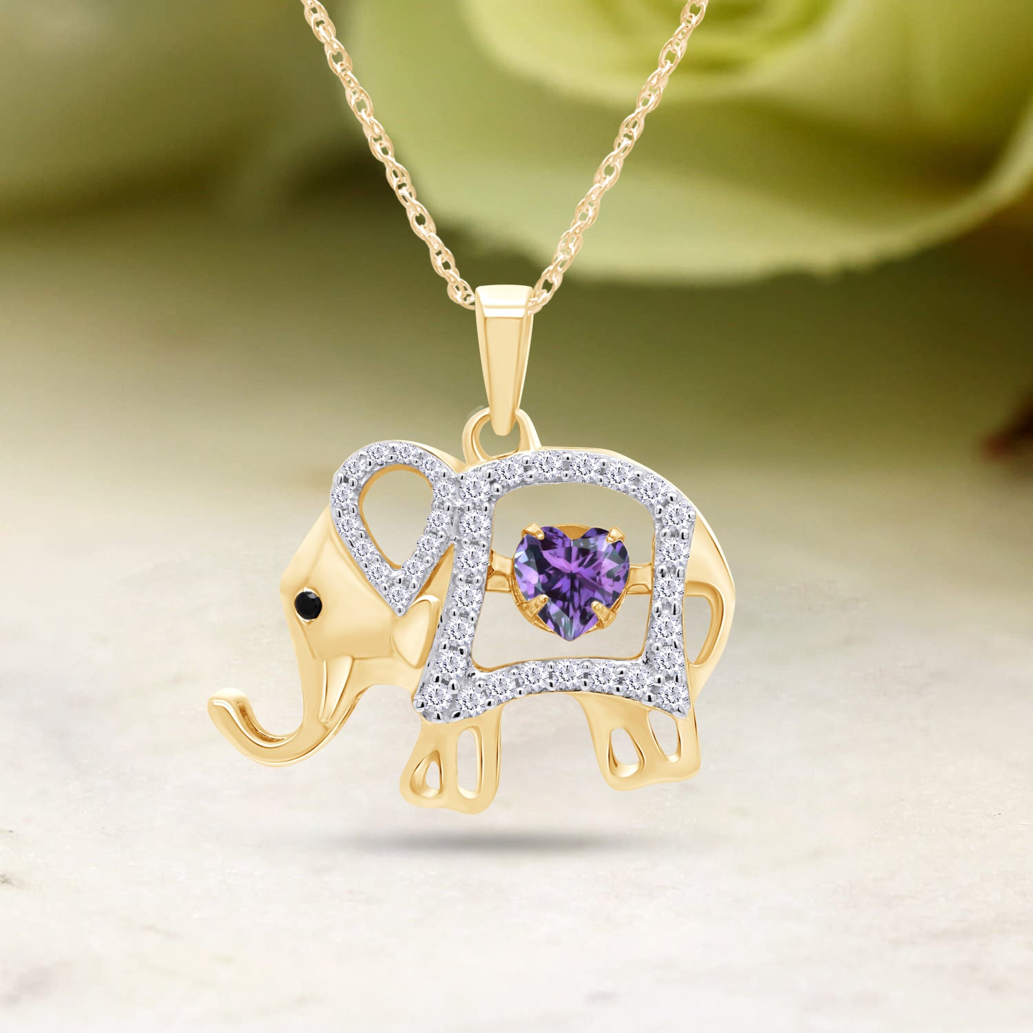 Elephant Pendant Necklace Sterling Silver