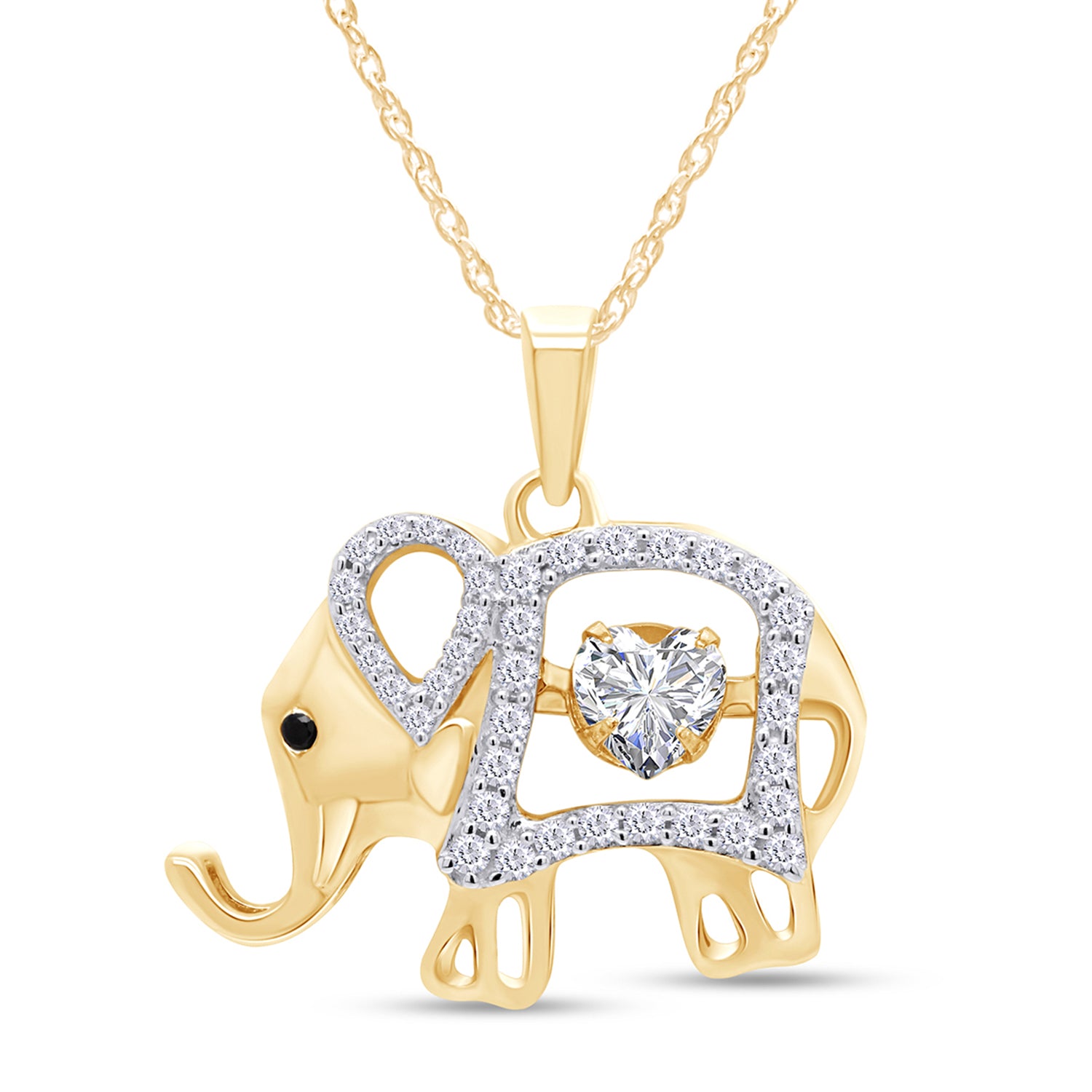Elephant Pendant Necklace Sterling Silver