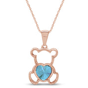 Teddy Bear Pendant Necklace for Women