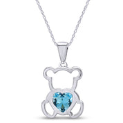 Teddy Bear Pendant Necklace for Women