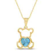Teddy Bear Pendant Necklace for Women