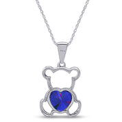 Teddy Bear Pendant Necklace for Women