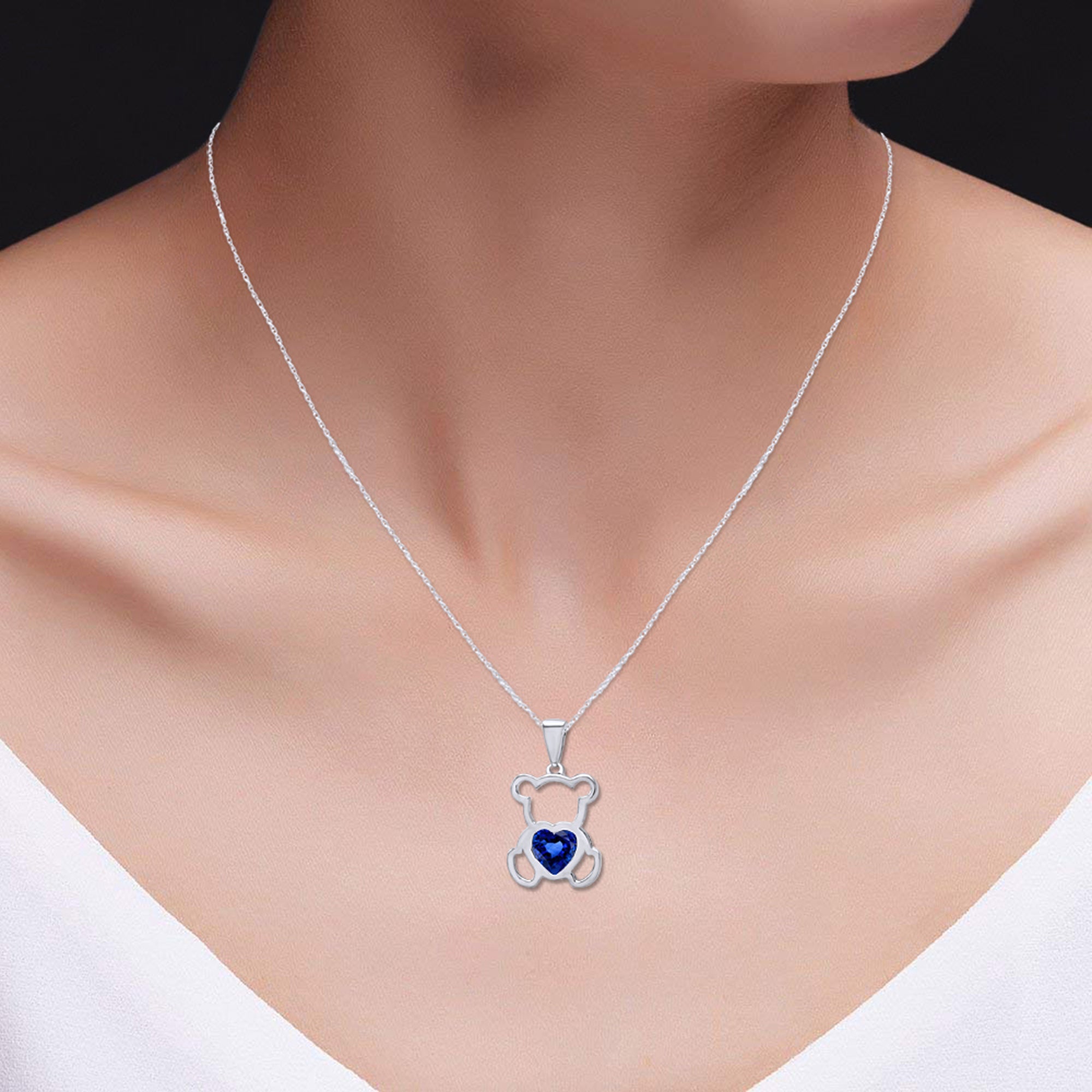 Teddy Bear Pendant Necklace for Women